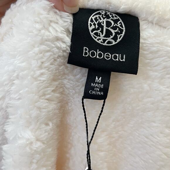 Bobeau Faux Fur Draped Cardigan Medium Cozy Casual Loungewear Snap Asymmetrical - Picture 6 of 9